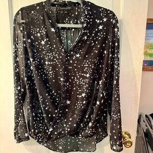 Banana Republic Sheer Black Star Pattern Blouse - Size S, EUC!